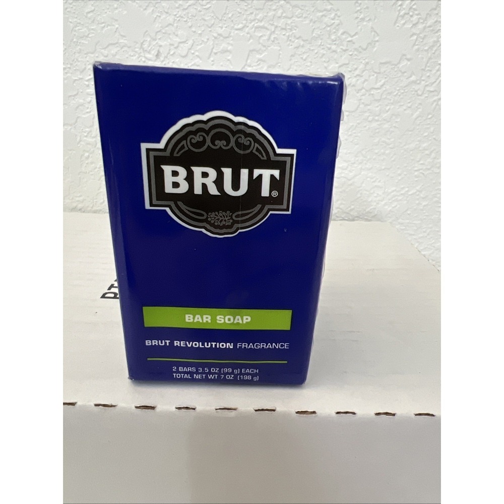 Brut Revolution Fragrance 2 Pack Bar‎ Soap 3.5 oz Each 7 Oz Total NOS 2006 VTG